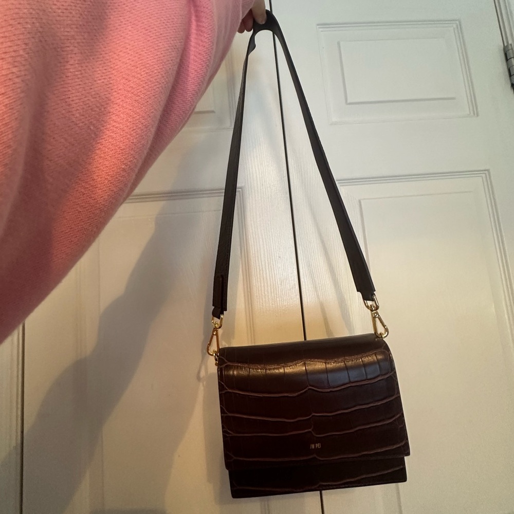 JW PEI Mini Flap Crossbody - Brown Croc